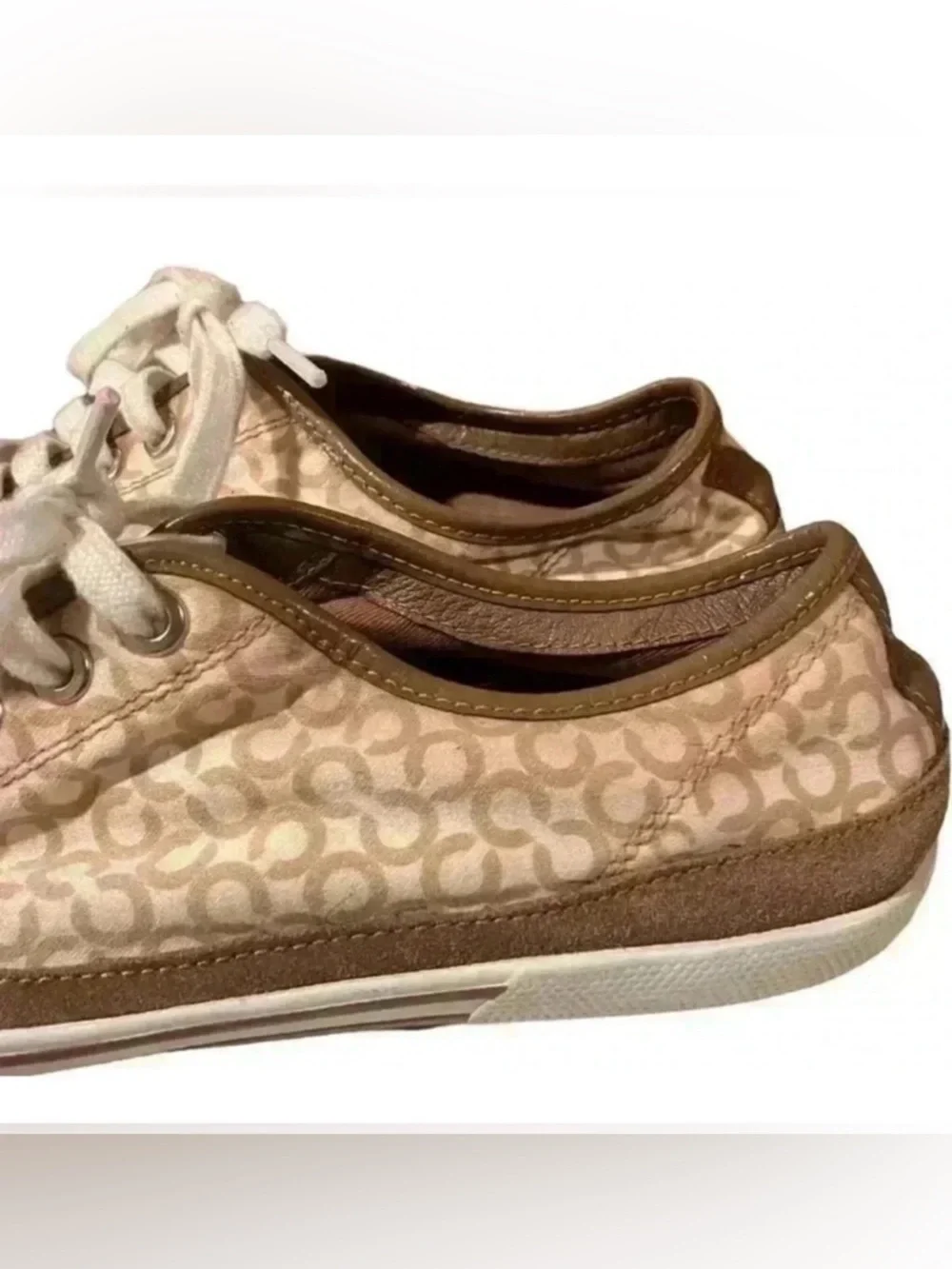 COACH Womens Edith Lace Up Signature Sneakers